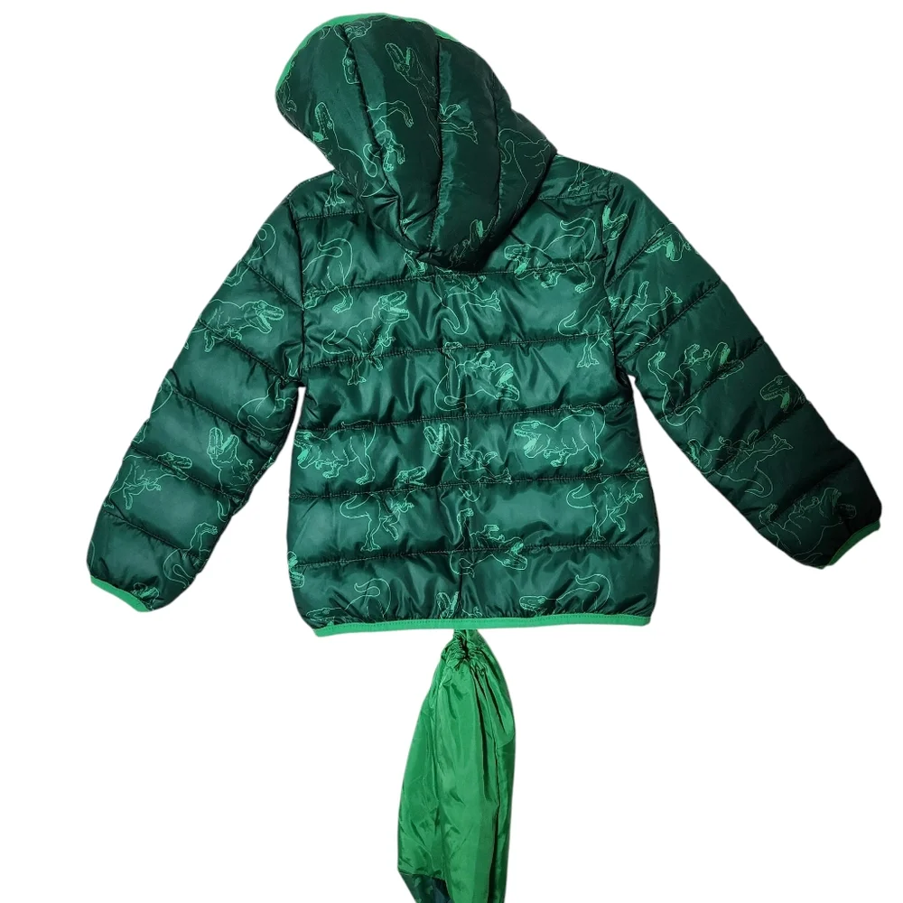 Epic Threads Forest Green Dinosaur Puffer Jacket Size 3T‎